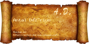 Antal Dárius névjegykártya
